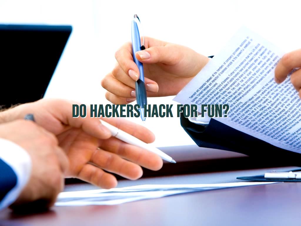 Do hackers hack for fun?